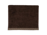 Chocolate Guest Towels With Striped Borders, Set of 2