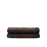 Chocolate Guest Towels With Crocodile Borders, Set of 2