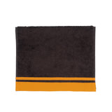 Chocolate Guest Towels With Orange Borders Set of 2