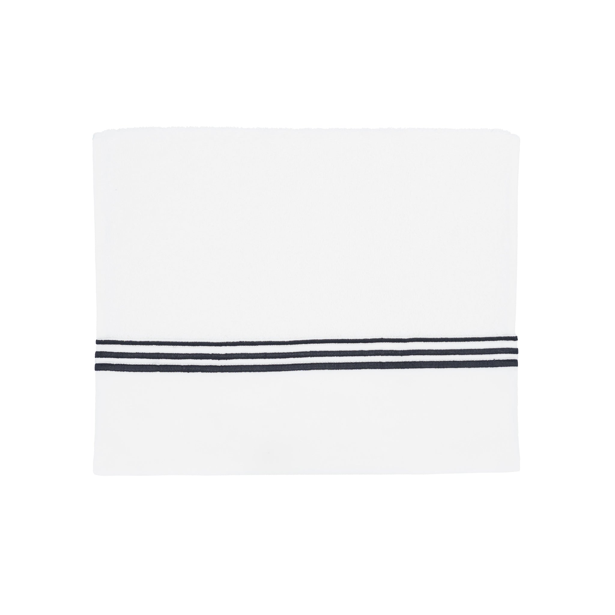 Guest Towels With Black Stripe French Borders, Set of 2