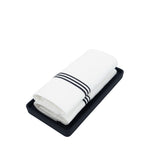 Guest Towels With Black Stripe French Borders, Set of 2