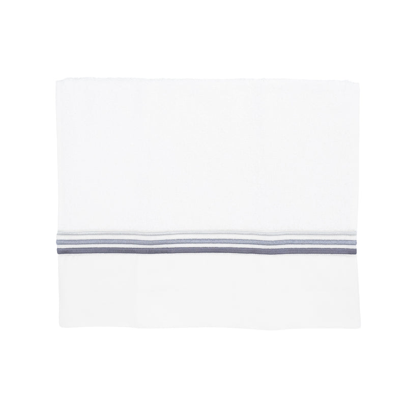 Guest Towels With Gray Stripe French Borders, Set of 2