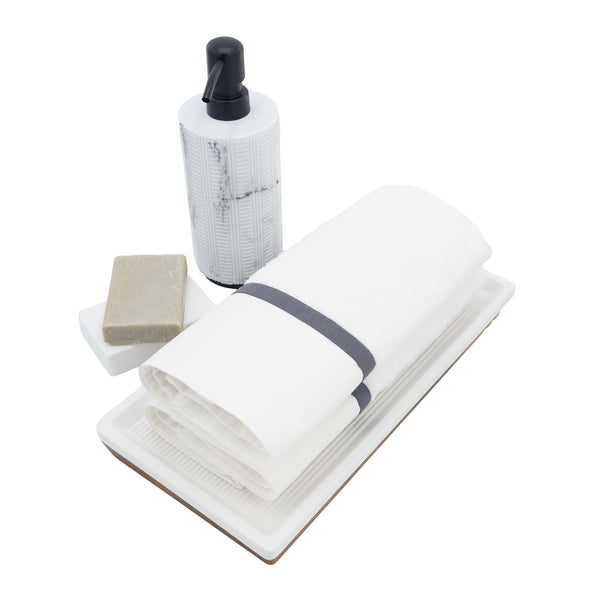 Guest Towels With Linen French Borders, Set of 2