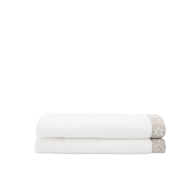 Guest Towels With Valentine Linen French Borders, Set of 2