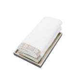 Guest Towels With Valentine Linen French Borders, Set of 2