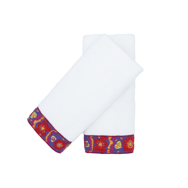 Guest Towels With Floral French Borders Set of 2