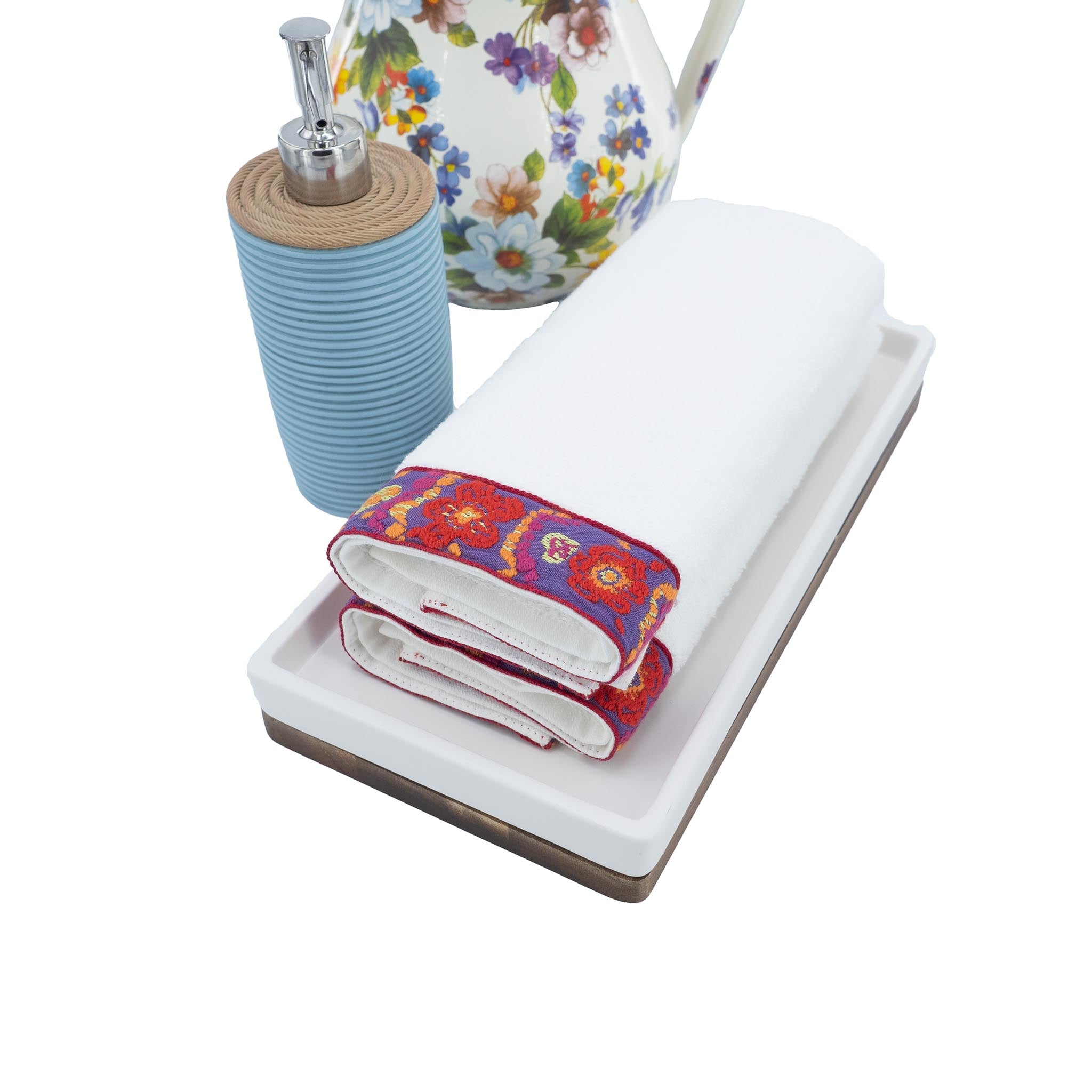 Guest Towels With Floral French Borders Set of 2