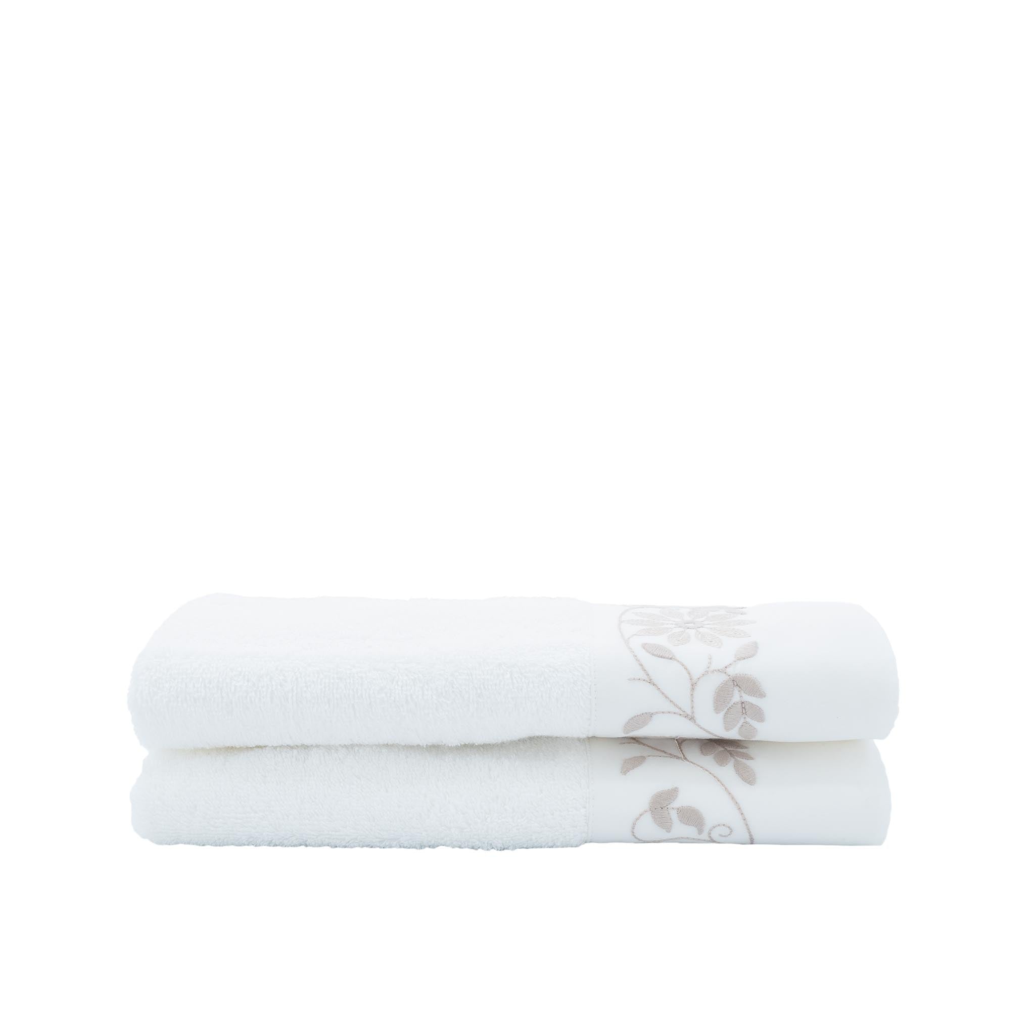 Guest Towels With Flower Borders Set of 2