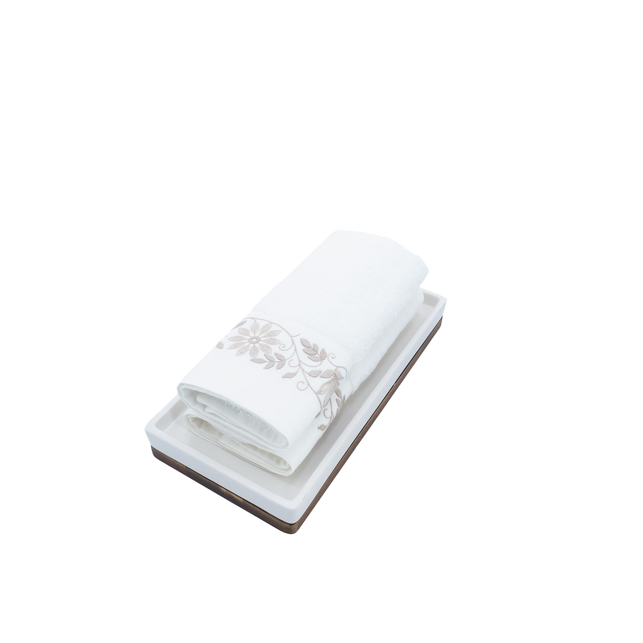 Guest Towels With Flower Borders Set of 2