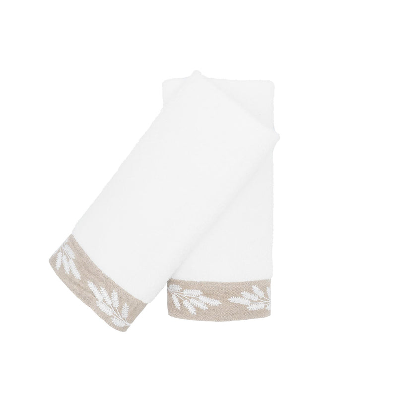 Guest Towels With White Lavender Borders, Set of 2
