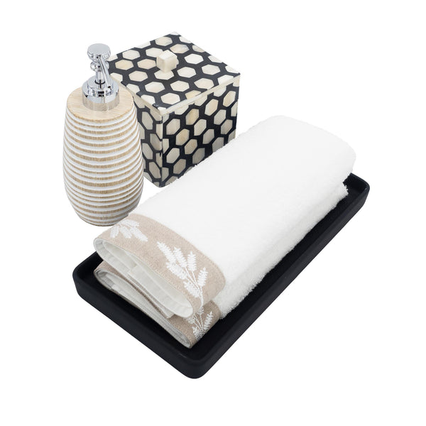 Guest Towels With White Lavender Borders Set of 2