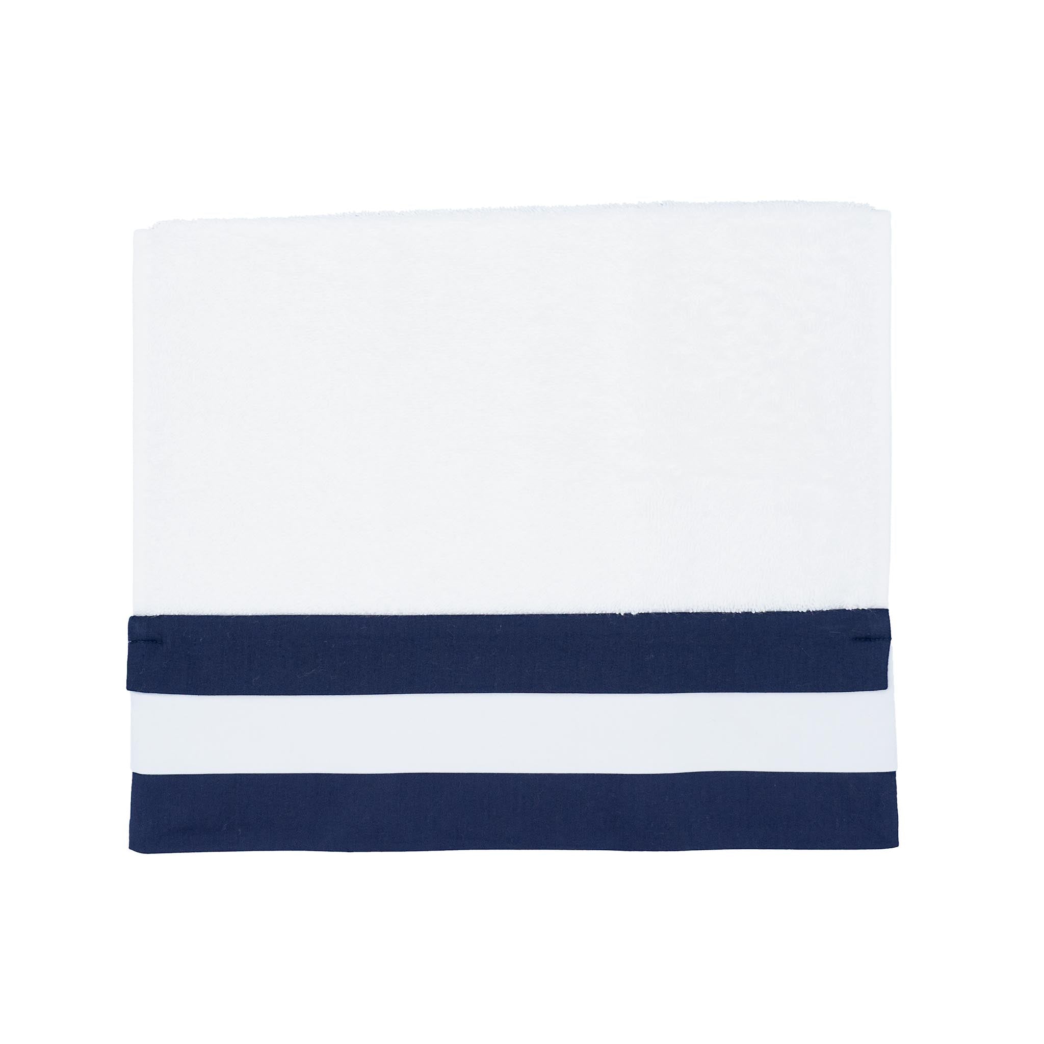 Guest Towels With Navy Borders, Set of 2