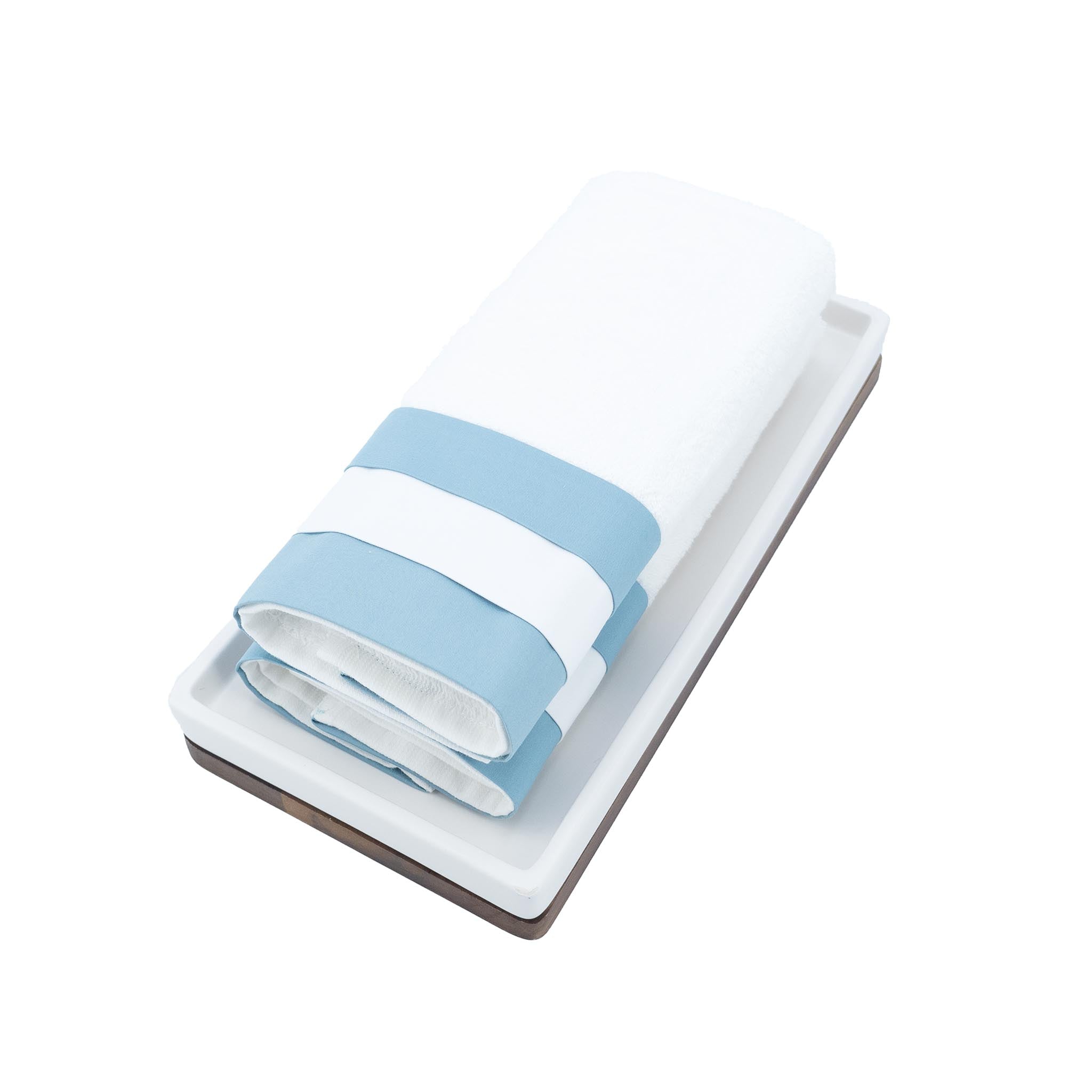 Guest Towels With Turquoise Borders Set of 2