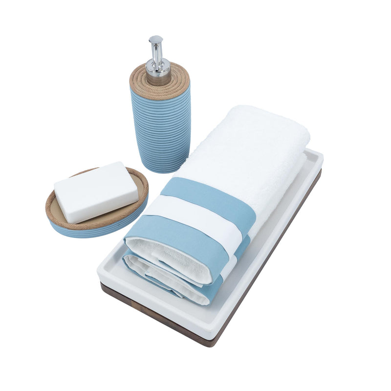 Guest Towels With Turquoise Borders Set of 2