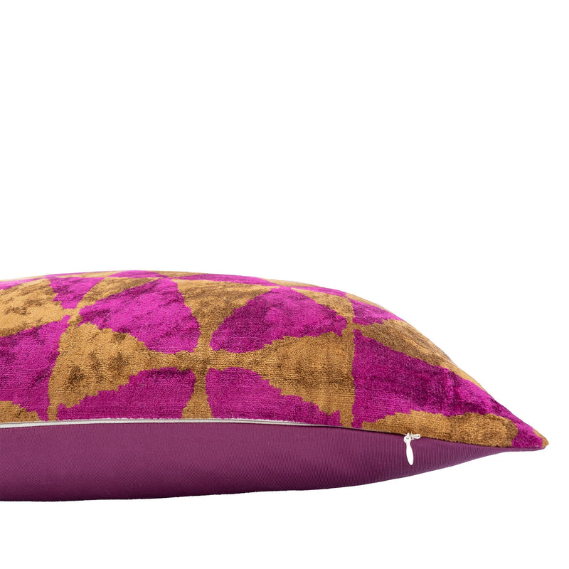 Heather Silk Velvet Ikat Pillow, 16" X 24"