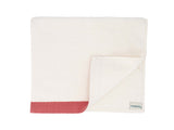 Ivory Guest Towels With Red Stripes, Set of 2