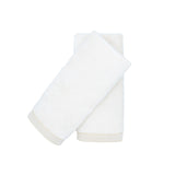 Ivory Guest Towels With Striped Borders Set of 2