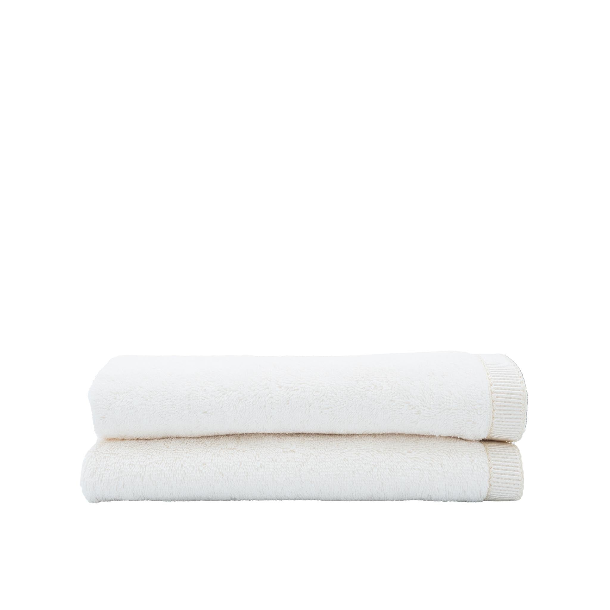 Ivory Guest Towels With Striped Borders Set of 2