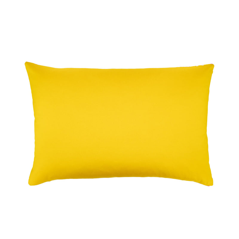 Kaleidoscope Jaune Silk Velvet Ikat Pillow, 16" X 24"