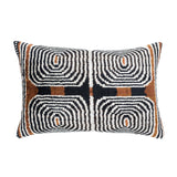 Labyrinth Silk Velvet Ikat Throw Pillow Cover 16 X 24