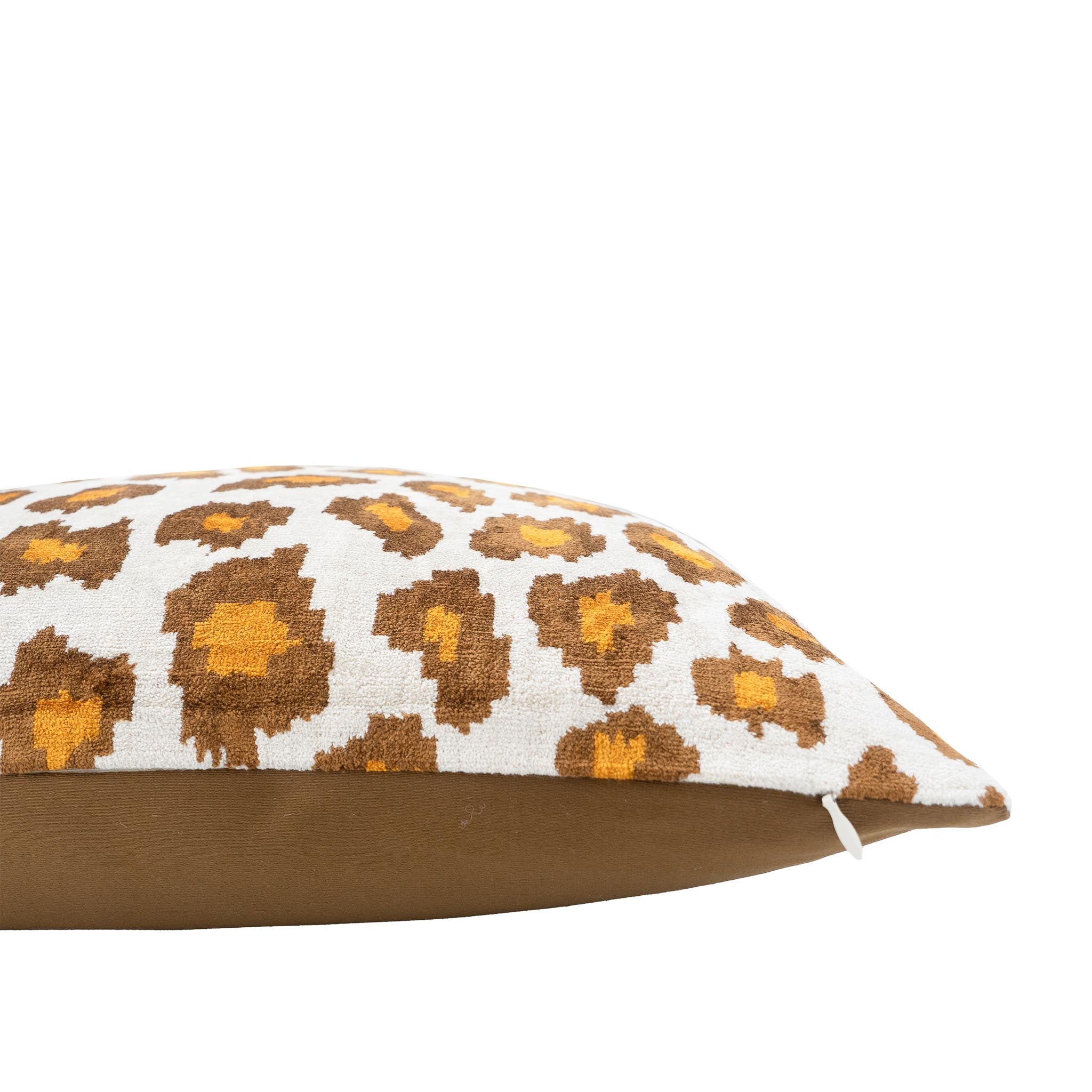 Chouchou Touch 20x20 leopard print throw pillow in handwoven silk velvet.
