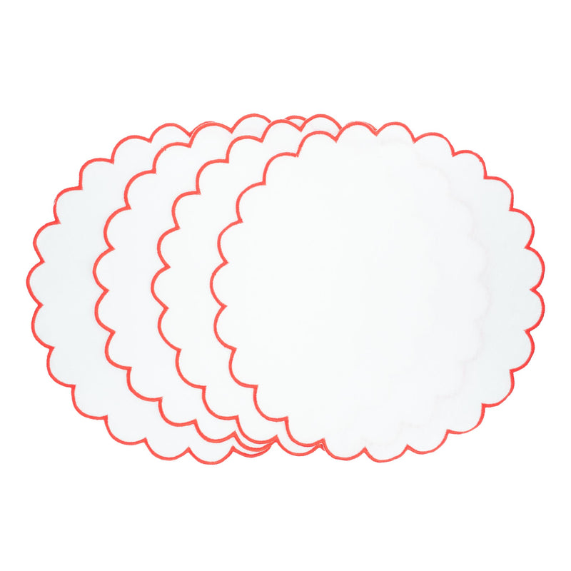 Linen Scalloped Placemats, Set of 4