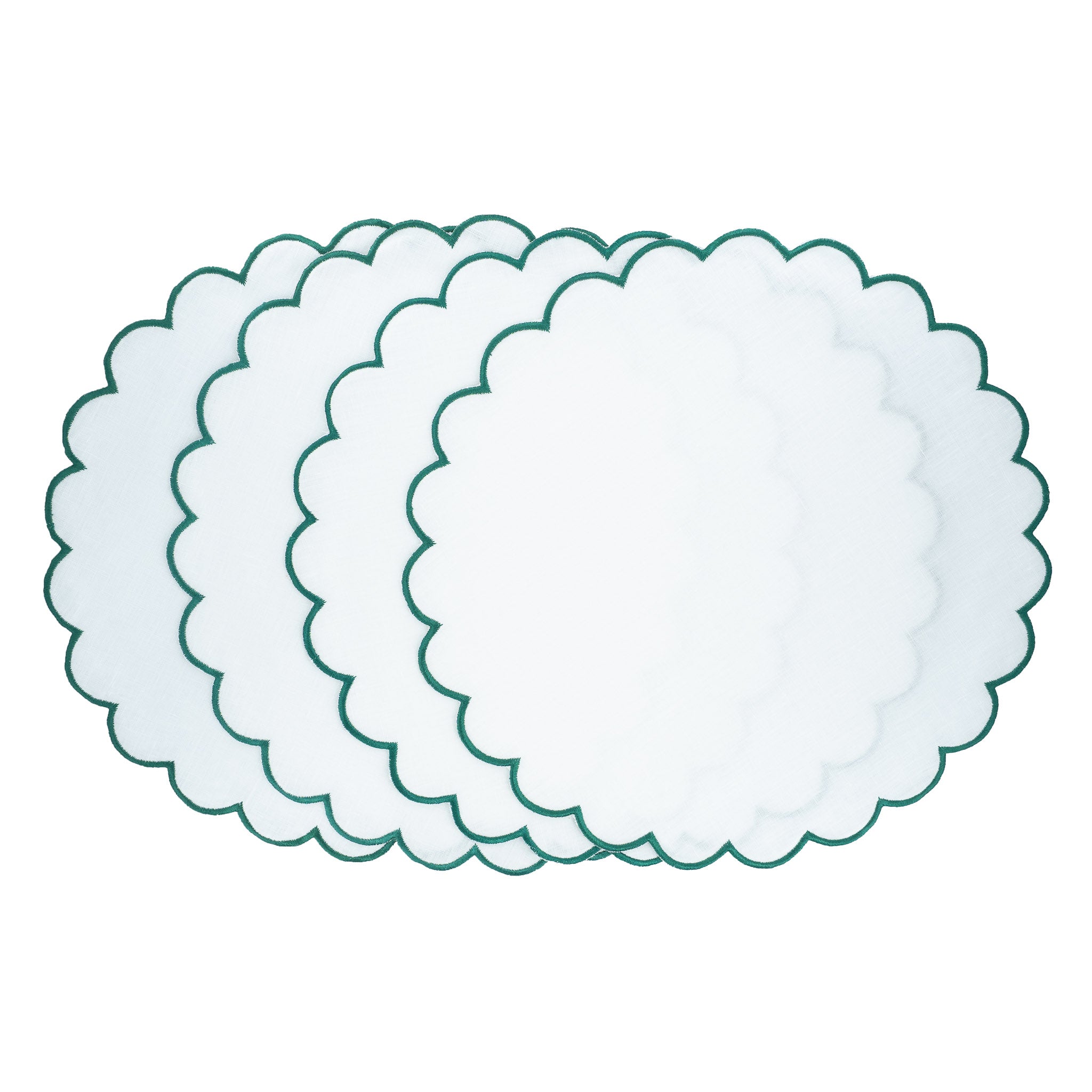 Linen Scalloped Placemats, Set of 4