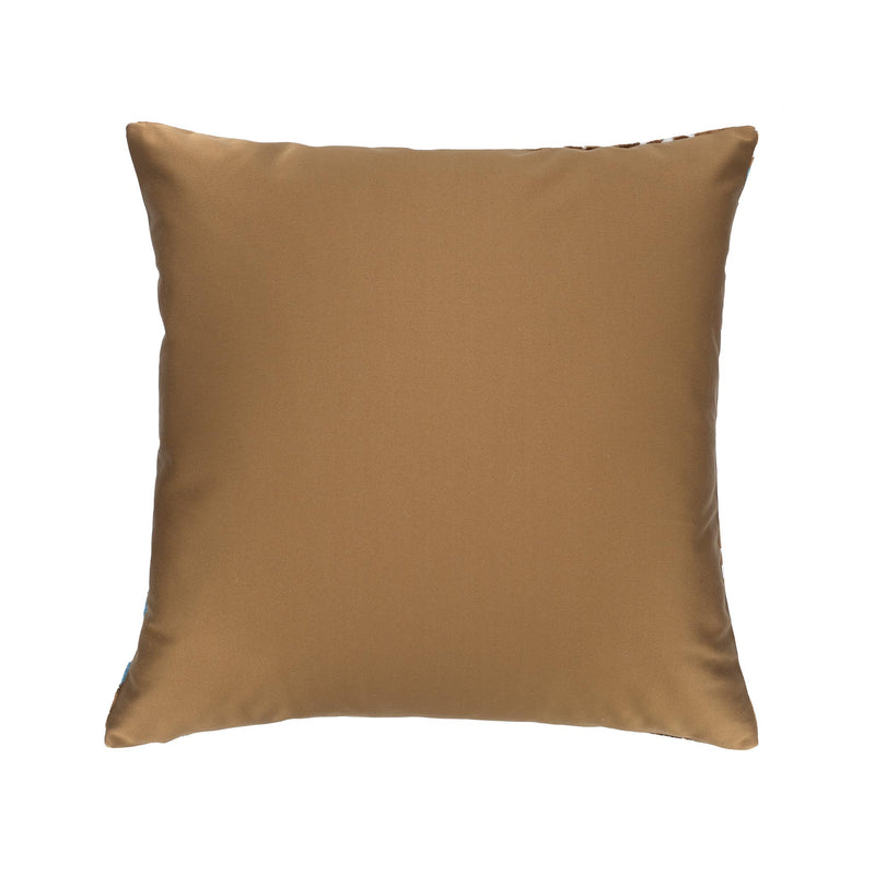 Mocha Silk Velvet Ikat Pillow, 20" X 20"