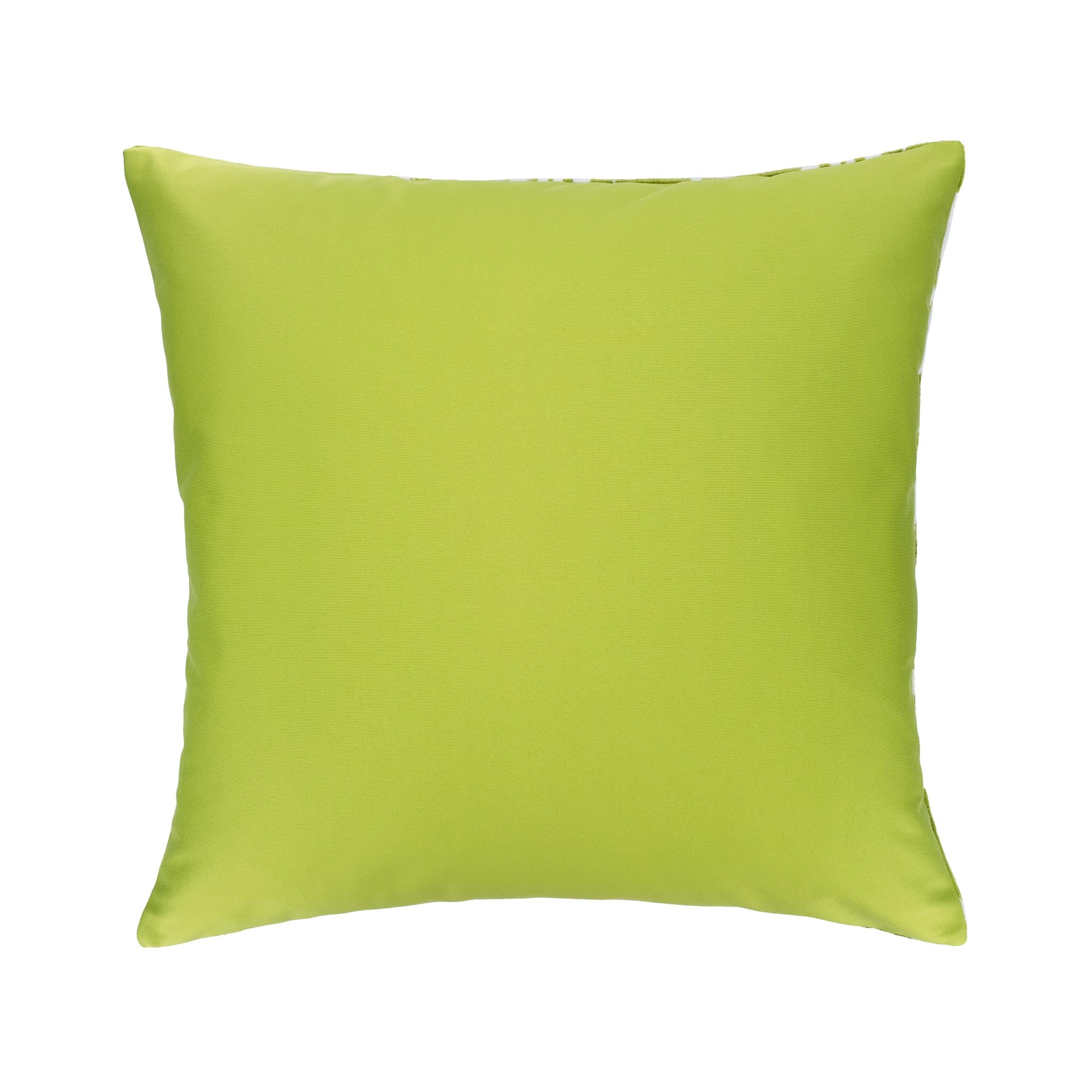 Mood Green Silk Velvet Ikat Pillow, 20" X 20"