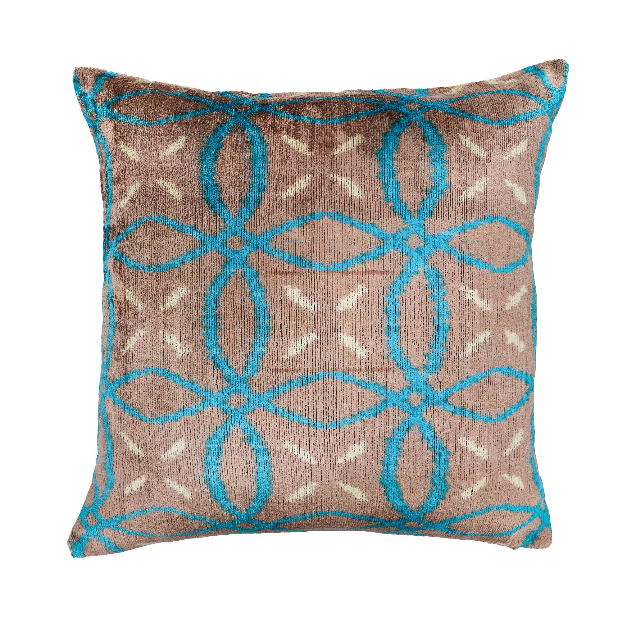 Morris Silk Velvet Ikat Pillow Cover 20 X 20