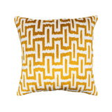 Omega Gold Silk Velvet Ikat Pillow, 20" X 20"