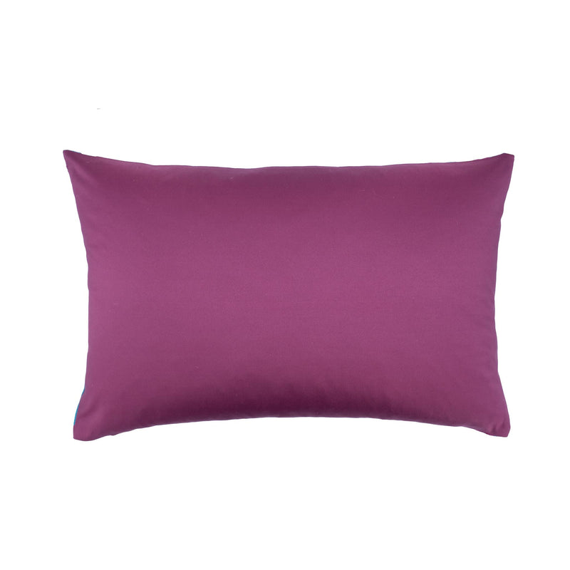 Raspberry Diamonds Silk Velvet Ikat Pillow, 16" X 24"