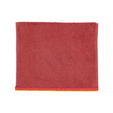 Red Guest Towels With Orange French Borders, Set of 2
