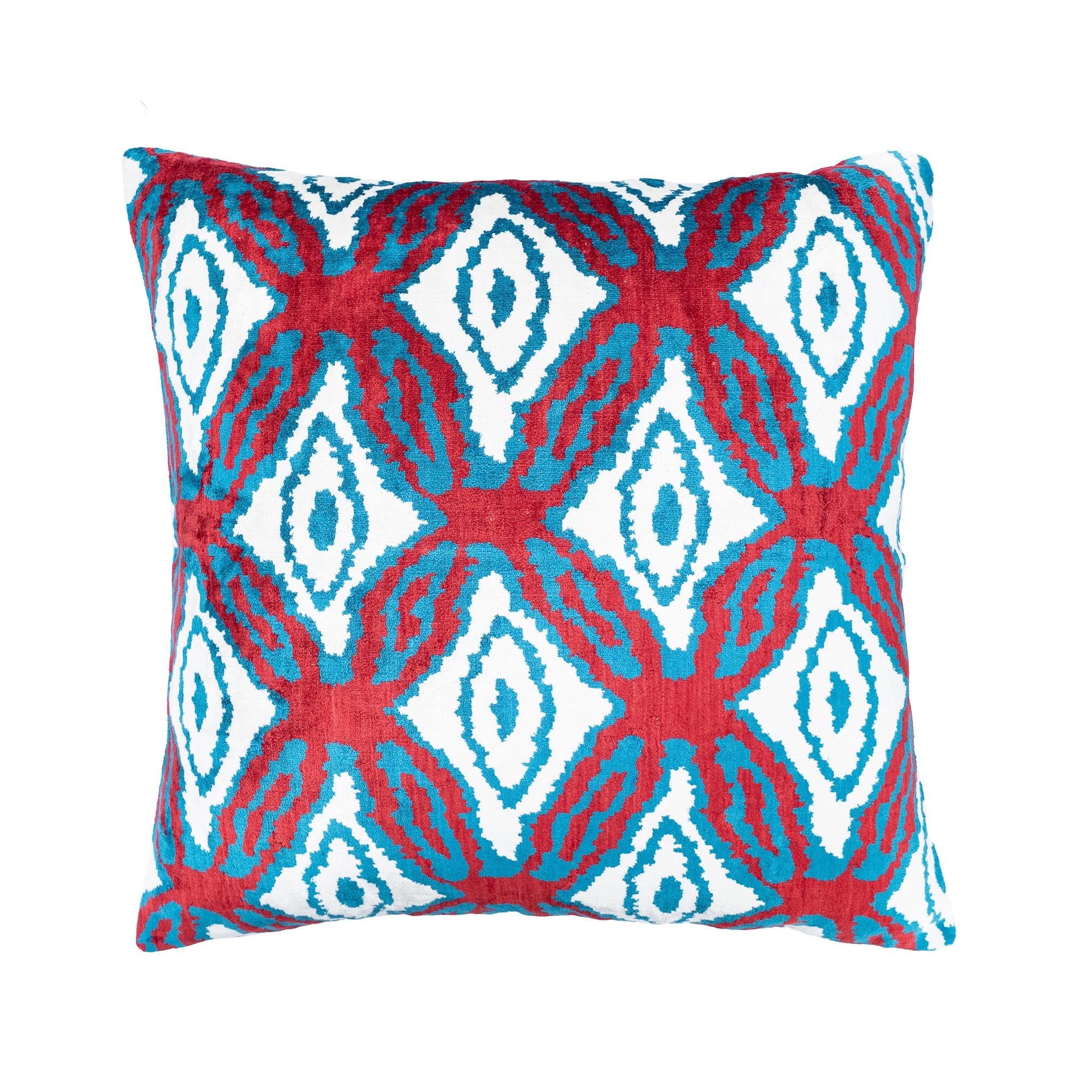 Rio Silk Velvet Ikat Pillow, 20" X 20"