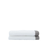 White Guest Towels With Fancy French Borders, Set of 2