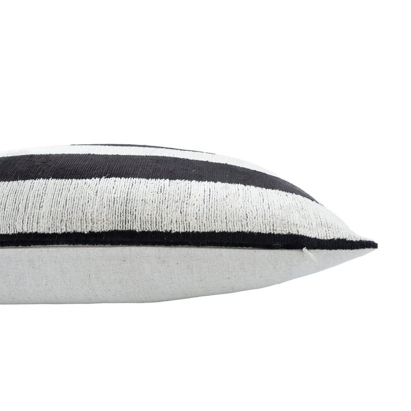 Zebra Silk Velvet Ikat Pillow, 16" X 24" Case Only
