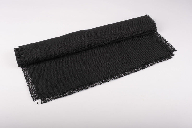 Placemats In Black With Fringes,  15x20 (40x50 cm) Sets of 2 or 4 - Chouchou Touch