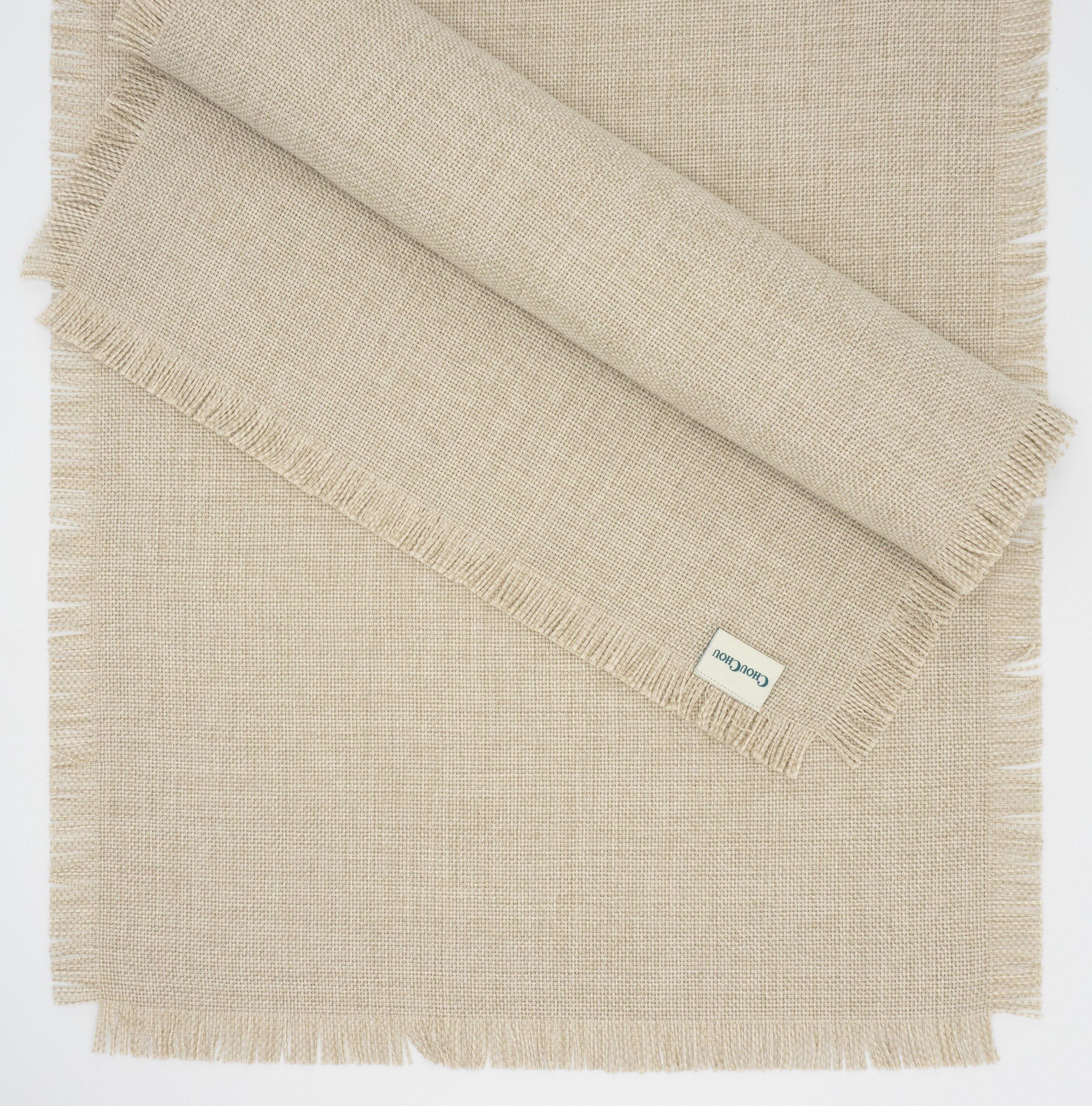 Placemats In Beige With Fringes, 15x20 (40x50 cm) - Chouchou Touch